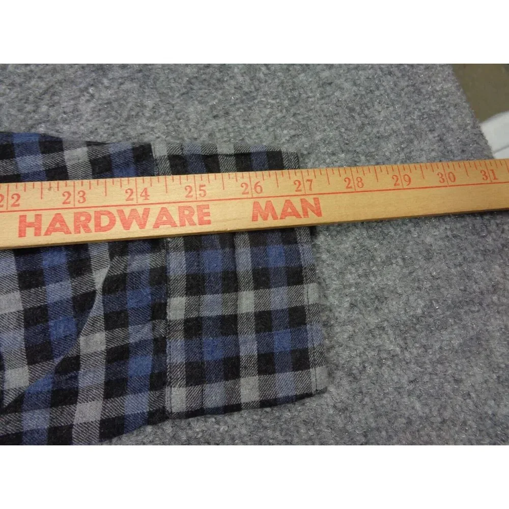 Faherty Flannel‎ Shirt Mens XL Blue Gray Plaid Long Sleeve The Movement 365